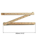 Two Pack Folding Wood Rule 6 Ft 6 In Ruler With US And Metric Measurements for carpenters, birch wood, unfolded view