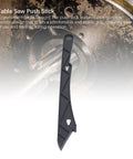 Ergonomic black push stick for table saws with ABS construction against a circular saw backdrop.