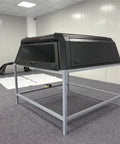 Hard Shell Truck Cap Camper Topper With Locking T Handle Security Beefed Up Heavy Duty Steel Build 4x4 Black Finish Rugged Cargo Shelter