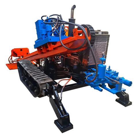 Heavy Duty HdD Horizontal Directional Drilling Machine Boss Level Walk Over Tracker with blue and red components.
