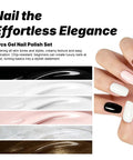 Hand displaying nail colors from Six 16ml Gel Nail Polish Set With Milk White Pink Black 9D Cat Eye Glitter LED Soak Off Nail Kit