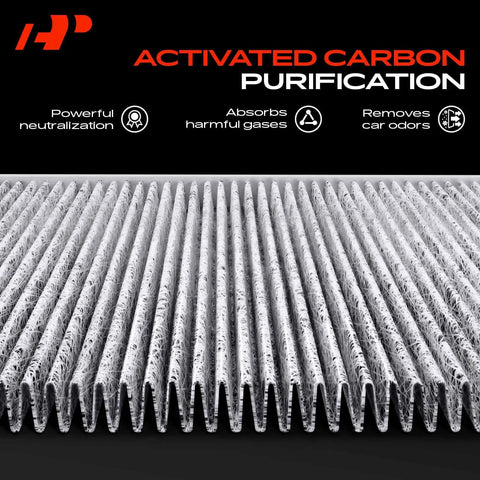 Cabin Air Filter With Activated Carbon For Kia Soul 2010 2011 2012 2013 Front Replacement 971332K000 close-up of filter texture