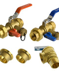 Tankless Water Heater Service Valve Kit With Pressure Relief Valve Included, Two SWT Connections, One Inch IPS Isolator