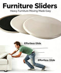 Big Pack Of 8 Heavy Duty Furniture Sliders To Glide Couches On Carpet And Wood Floors, 3.5 inch round plastic movers for easy sliding.