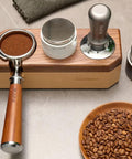 Wooden Tamping Station For Espresso Anti Slip Tamper Stand And Portafilter Organizer Fits 51mm And 54mm Portafilters