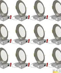 Ultra Thin 6 Inch Recessed LED Lighting Kit 12 Pack With Selectable 2700K To 5000K 1050 Lumens Dimmable IC Rated Brushed Nickel lights