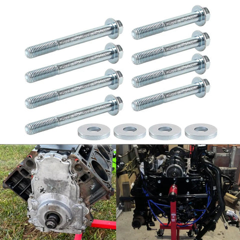 Top Shelf Heavy Duty 12 Piece Engine Stand Bolt Kit Featuring Metric Flange Bolts With Rust Proof Zinc Finish For Ls1 Ls2 Ls3 Ls6 53l 60l 62l V8 Motors Built Tough With Zero Fuss Installation with flange bolts and washers.