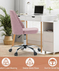 Comfy Vanity And Desk Chair With Wide Seating Armless Height Adjustable Rolling Swivel Task Chair in a home office setup