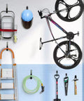 Heavy Duty Steel Utility Hooks 2 Pack For Garage Wall Mount Storage Garden Tool Organizer Anti Slip PVC Coated Hooks holds bike