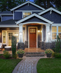 Elegant house with two 64 Inch Outdoor Solar Lamp Post With Planter 60 Lumen Waterproof Garden Path Driveway Light For Yard Front Back Door