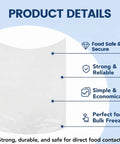 Pro Grade Poultry Shrink Wrap Bags Kit With Fifty Food Grade Vacuum Sealing Sacks Heat Resistant Zip Ties Silicone Straws And Labels No Hassle Chicken Storage Gear That Locks In Flavor And Slays Freezer Burn At 13 X 18 Size product details showcasing food-safe and strong packaging with bulk freezing benefits.