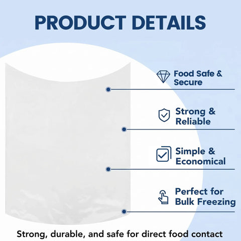Pro Grade Poultry Shrink Wrap Bags Kit With Fifty Food Grade Vacuum Sealing Sacks Heat Resistant Zip Ties Silicone Straws And Labels No Hassle Chicken Storage Gear That Locks In Flavor And Slays Freezer Burn At 13 X 18 Size product details showcasing food-safe and strong packaging with bulk freezing benefits.