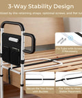 Heavy Duty Bed Rail For Seniors With 400 Lbs Support ASTM Certified Height Adjustable Bed Assist Rail with triple handles