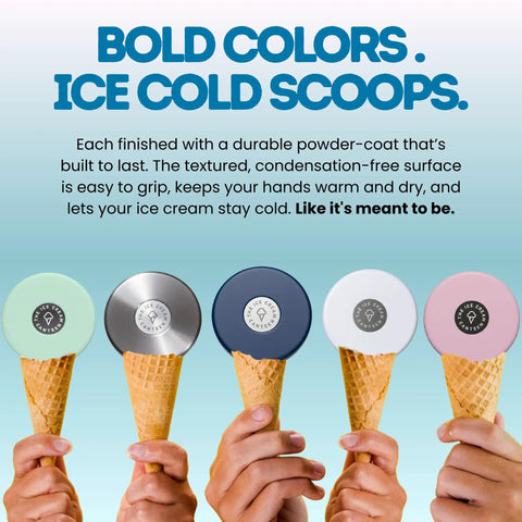 Vacuum Insulated Pint Container That Locks In The Frosty Vibe For Your Favorite Ice Cream Pints showcased in bold colors with cones.