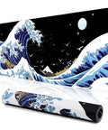 Massive Kanagawa Surfing Themed Gaming Mouse Pad Desk Mat 31.5 x 11.9 Inches Waterproof Non Slip XXL Keyboard Pad showcased