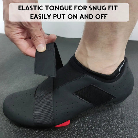 Elastic tongue detail on Unisex Dope Indoor Cycling Shoes With Delta Cleats Included, Compatible With Peloton And Delta Pedals, Size 8