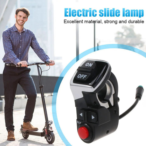 Handlebar Switch For Electric Scooter On Off Button With Turn Signals And Light Cover Kit Plug And Play Easy Install