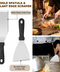 Griddle spatula and slant edge scraper from 14 Piece Griddle Accessories Kit For Flat Top Grills A Complete Outdoor BBQ Set