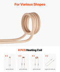 Eight heating coils for Heavy Duty 1100W Induction Heater Handheld Nut Buster various sizes, including φ1.0 in, φ1.2 in, φ1.8 in and 600 mm length.