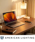 Low Profile Under Cabinet Power Strip With Three Tamper Resistant Outlets And Dual Usb A Usb C Ports Hardwired Extension Cord White Six Pack used in a home office setup.