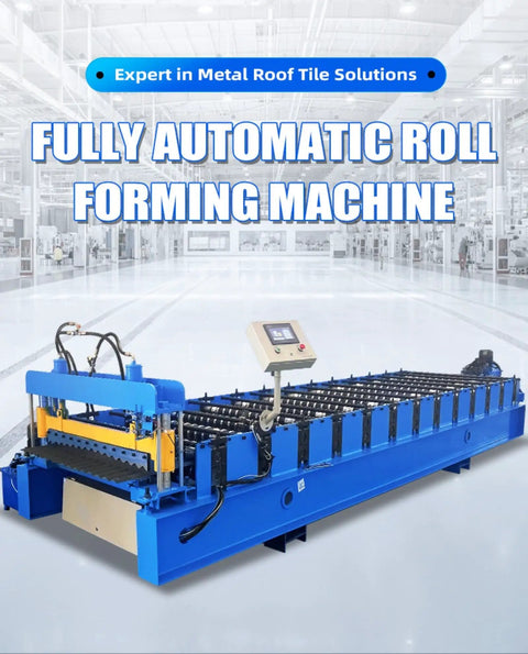 Industrial Grade Rock Solid Roof Sheet Forming Machine For Color Steel Panels And Galvanized Metal Roll Forming Equipment, fully automatic design with touch screen interface.