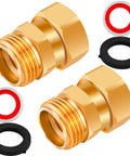 Brass Garden Hose Swivel Adapter 3/4 GHT 360 Degree No Kink Connector, Heavy Duty Brass Male To Female Hose Fitting For Outdoors, Corrosion Resistant, Leak Free Connection, brass adapters with washers