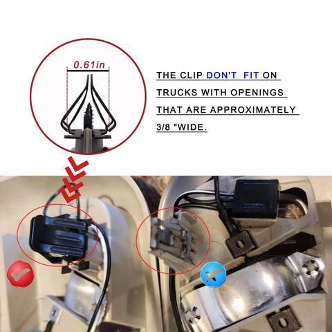 Compatibility check for Upgraded Dome Map LED Reading Light For Dodge Ram Overhead Console Replacement, highlighting clip size