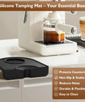 Silicone tamping mat on kitchen counter, essential for espresso prep, part of the Bad Ass Home Barista Essential Kit Includes 58mm Spring Loaded Tamper Magnetic Wdt Tool Dosing Funnel And Silicone Tamping Mat For Sick Espresso Shots You Crave Daily.