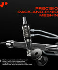 Close-up of hydraulic power steering rack with precision meshing for Honda Accord 2003-2007 and Acura TL 2004-2008.