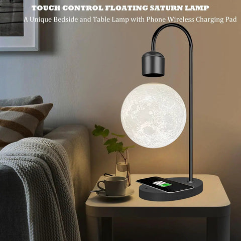 Levitating Light Bulb With Wireless Charger For Apple And Android Magnetic Levitation LED Lamp Floating Night Lights.