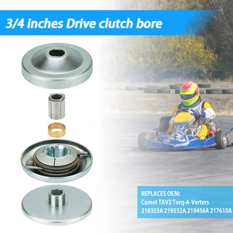 Beefed Up 30 Series Torque Converter Kit For Predator 212cc showing components and go-kart application