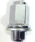 Hella Badass Genuine Toyota Lug Nut With Washer Set For Camry Corolla 4Runner Tacoma Highlander Rav4 FJCruiser shiny chrome finish close-up view