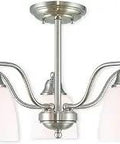 Transitional Five Light Chandelier Ceiling Mount In Brushed Nickel Finish From Somerville Collection with hand blown glass