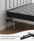 Built Tough Headboard Brackets For Metal Bed Frames Universal Adjustable Footboard Mounting Kit With Complete Hardware Twin Full Queen King Two Pack Black shown mounted on bed frame legs.