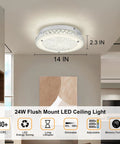 Crystal Ceiling Light With Memory Function Dimmable LED Chandelier 3000K 4000K 5000K Color Temps Modern Flush Mount in room