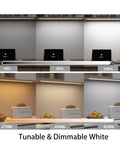 Smart Under Cabinet Lighting Kit Hardwired Or Plug In 12 Inch With White To Color Ambiance, Dimmable 2700K-6500K displayed in kitchen