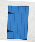 Blue wooden gate with black slotted heavy-duty NAMOARLY hinges