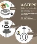 Step-by-step installation of Modern LED Chandelier With Dimmable Remote Control, Acrylic Crystal Ring Pendant Light