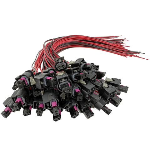 Premium Engine Coolant Temperature Sensor Connector And Wiring Harness Kit with multiple connectors and wires for easy installation.