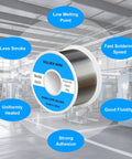 63/37 Tin Lead Rosin Core Solder Wire For Circuit Boards And Electrical Repairs, 0.8mm Diameter, 2.0 Percent Flux, spool view