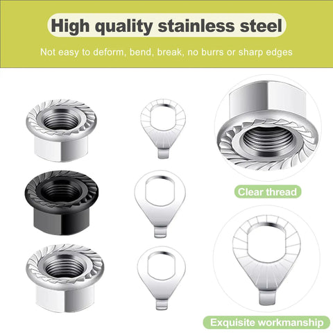 24 Piece Go To Bike Axle Nuts And Washers Kit M8 M9.5 M10 For Mountain And Road Bikes Heavy Duty Steel Wheel Bolts Set With Washers
