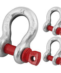 3 Piece Set Of One Half Inch D Ring Shackles Crafted From Tough As Nails Galvanized Steel Clevis Hardware featuring thickened pin design.