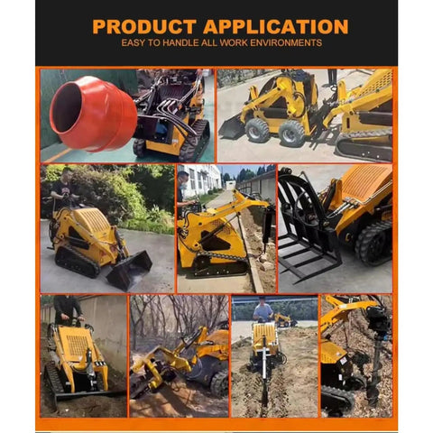 Quick-Attach Tracked Mini Skid Steer Loader With 10-Second Attachment Swap System For Easy Digging, Lifting, Grading, Landscaping