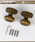 Antique Brass Dummy Door Knob Set for Closet and Pantry Non Turning Interior Door Handles Vintage No Lock Pull Knob for Double Doors Super Easy Install Two Pack