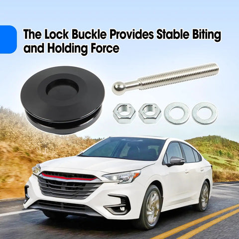 Heavy Duty Two Pack Quick Release Hood Latch 2 44 Inch Forged From Lightweight Aluminum Alloy Rock Solid Construction For Race Cars And Trucks With Snappy Operation And A No Sweat Bolt On Swap Install with lock buckle and bolts.