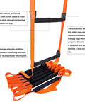 Heavy Duty Fire Escape Ladder With Two Heavy Hooks, 33.1 Feet Emergency Rope Ladder For 3 To 5 Story Homes, orange webbing design