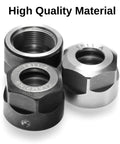 ER11-A Collet Clamping Nut Set With Dynamic Balance Holes for CNC Milling Lathe Holders, alloy and hardened steel, close-up view