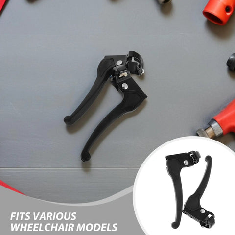 Universal Wheelchair Brake Lever Replacement Kit Heavy Duty Iron And Plastic Build Easy Install Hand Brakes For Wheelchairs Sturdy Secure Locking Parking Brakes Fits 2.2cm Opening 4 Pack black wheelchair brake lever with clamp for 2.2cm opening