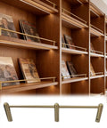 Built Tough Adjustable Guard Rail Bracket Made From Hella Durable Solid Brass Anti Fall Safety Bar With Smooth Finish For Kitchen Shelves And Bathroom Walls, mounted shelf with magazines.