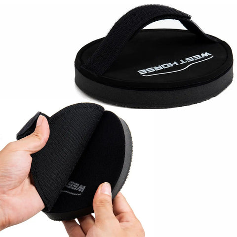 6 Inch Clay Pad For Auto Detailing With Velcro Backing Disc Compatible With DA Polisher, includes hand strap applicator, black pad